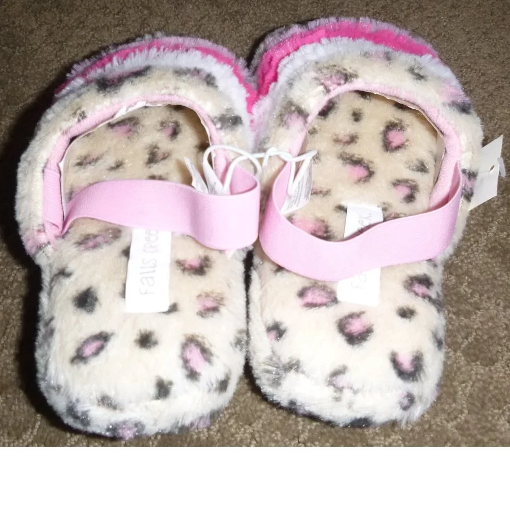 Girls Falls Creek Plush Slide Slippers Cheetah Print-- Size 8/9 12/13 1/2 NWT